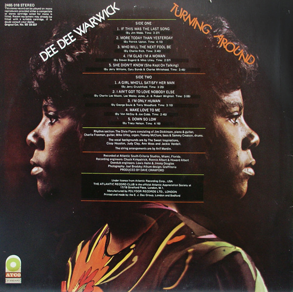 Dee Dee Warwick - Turnin' Around Back Cover (1970)