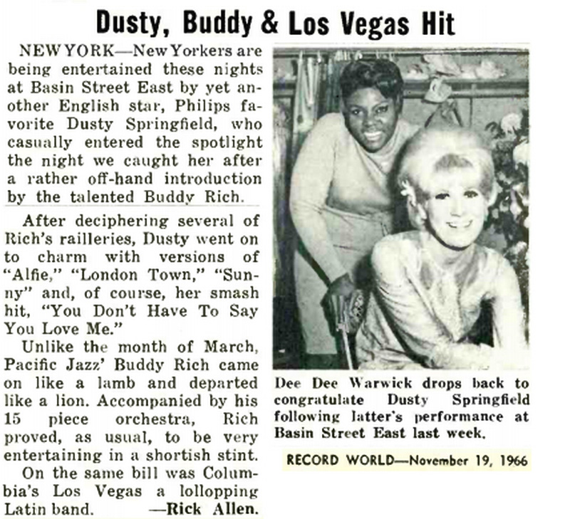 Dee Dee Warwick and Dusty Springfield (November 1966)